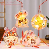 [COD] Mid-Autumn Festival Lantern DIY, Papper Handmade Handheld Rabbit Lantern, Cute Chinese Glowing