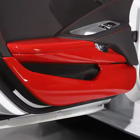 ABS Red For Chevrolet Corvette C8 Stingray Z51 Z06 2020-2023 Car Door Anti-kick Panel Cover Trim Sti