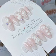 [M186] Nailbox thiên nga trắng nhũ hồng