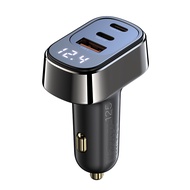 Vyvylabs 120W Car Charger ที่ชาร์จแบตในรถที่ชาร์จโทรศัพท์มือถือในรถยนต์สามพอร์ต PD QC ที่ชาร์จมีช่อง
