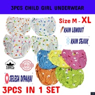 3Pcs Baby Girl Underwear Cotton Soft Kid Panties Seluar Dalam Gadi underpants Children Panty 2-12yea