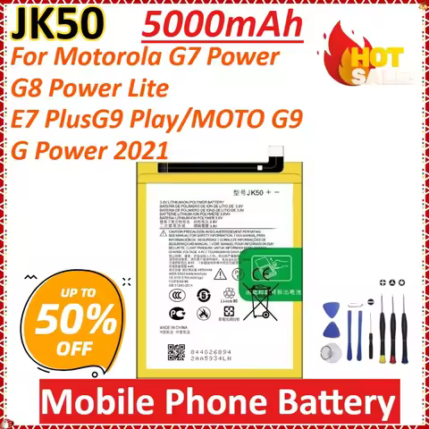New JK50 5000mAh Mobile Phone Battery for Motorola G7 Power /G8 Power Lite/E7 Plus/G9 Play/MOTO G9/G