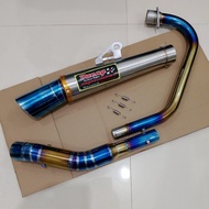 Daeng sai4 Muffler canister/conical open spec exhaust 1set big elbow 51mm for raider 150 tmx 125 155