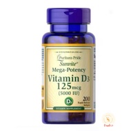 EXP 12/28 Puritan s Pride Vitamin d3 125 mg(5000iu) 200softgels 100% Authentic
