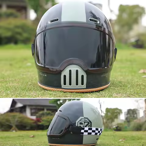 ORZ-729-Motorcycle Helmets Retro Helmets Men's Four Seasons Cruise Motorcycle Full Helmets Summer