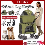 【SG Seller 】BELLO Pet Stroller Cat Dog Stroller Folding Portable Double Pet Stroller Detachable Trav