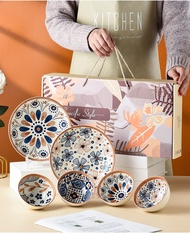 Flowers Ceramic Bowl SET Rice Bowl Porcelain Bowl Mangkuk Keramik Soup Bowl Doorgift Wedding Gift Dinnerware - VIXORA