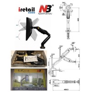 NB F80 Adjustable Gas Strut Monitor TV Arm Mount Bracket 17 - 27 inch