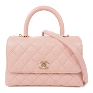 CHANEL 牛皮皮革Coco Handle Small金扣手挽肩背兩用袋