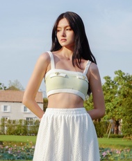 Tina crop top - Light green - เสื้อครอป สายเดี่ยว