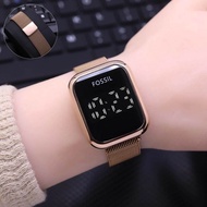 Jam Tangan Wanita Fossil F5267 Led Touchscreen Tali Rantai Magnet Free Box Dan Baterai Cadangan