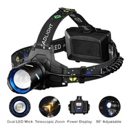 【2026NEW】30W Zoomable LED Headlamp, USB Rechargeable Bright Outdoor Flashlight