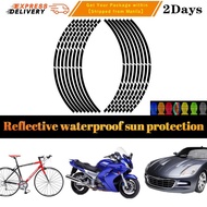 16PCS/SET Universal Motorcycle Rim Sticker Reflective for Yamaha Honda Kawasaki Suzuki RUSI KTM BMW Motorstar Mio Sporty Soul I 124 Aerox 155 YZF R3 R6 R1 R15 FZ16 TFX 150 VMAX DT CBR 150r 150 600 600rr TMX 155 125 CB400 CRF250 250L Barako Rouser Gixxer