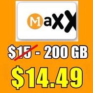 M1 Maxx $15 (200GB) 30 Days Plan Top Up / Recharge / Renewal