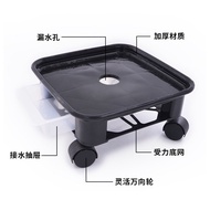 Square Simple Resin Plastic Movable Flower Pot Holder Plate with Universal Wheel Water Receiving Box Flower Pot Holder F