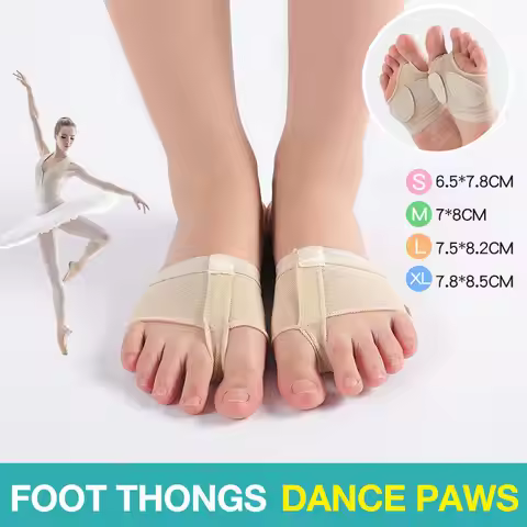 1 Pair Ballet Dance Foot Thongs Forefoot Cover Half Shoe Pads Foot Protector Toe Undies Dance Socks 