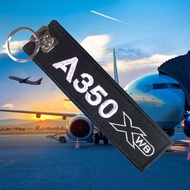 Embroidered Keychain Reversible Tag Airbus A350XWB