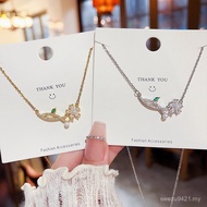 Classy Pearl Necklace Female Fashionable Petal Clavicle Chain All-Match Summer Fresh Necklace W7WE