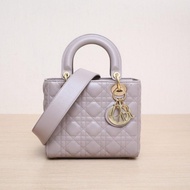 DIOR(迪奧) Lady Dior 戴妃包 四格 淡粉色  金扣 2016