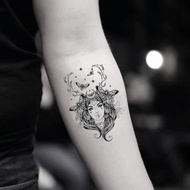 OhMyTat 手臂位置女巫女妖人頭像刺青圖案紋身貼紙 (2枚)