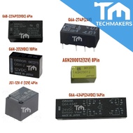 G6B-221AP (12Vdc) / G6A-434P(24V)/G6H-2(24Vdc)/ AGN20012(12V)non-omron/ G6A-274P(24V)/JS1-12V-F(12v)