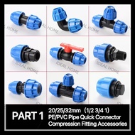 IH PART 1:20/25/32mm(1/2 3/4 1)PE/PVC Pipe Quick Connector Compression Fitting Accessories