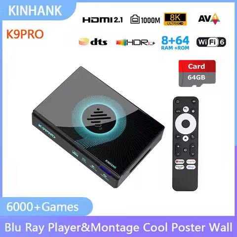 Kinhank Super Console K9PRO 8K HDR10+ BD Player &Montage Cool Poster Wall Plug and Play Retro Video 