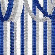 Navy-Blue White-Silver Party Decorations Paper Garland - 12pcs Royal Blue Graduation 2022 4-Leaf Clo