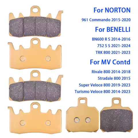 Front Rear Brake Pad For NORTON 961 Commando For BENELLI BN600 BN 600 R S 752 TRK800 TRK 800 For MV 