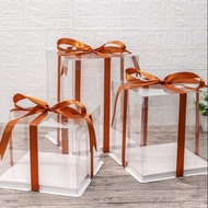 Birthday cake box 10 inch double heightened transparent Barbie doll square baking