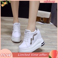 Korean Style Women Wedges Shoes Elegant Shorty Elevator Shoes Lace-Up