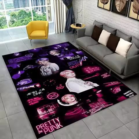 Famous B-BTS JIMIN KPOP Star Non-Slip Area Rug for Living Room,Bedroom,Playroom,Soft Carpet Floor Ma