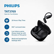 Philips TAT3769 開放式掛耳式真無線藍牙耳機 AI 麥克風 (黑色) - 平行進口