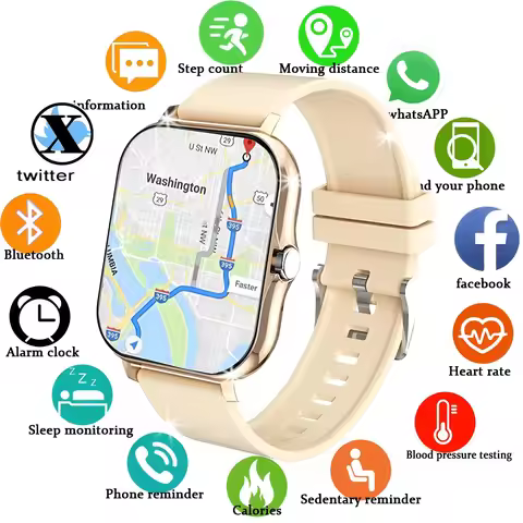 New SmartWatch Men Women 2.02 Amoled BT Call GPS Tracker NFC Sport Waterproof Heart Rate Smart Watch