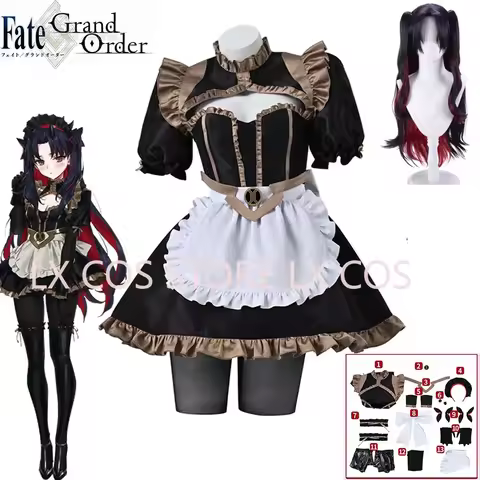 Fate Grand Order Fenis Chaldea Maid Outfit Cosplay Ishtar Tohsaka Rin Costume Woman Lovely Dress Chr
