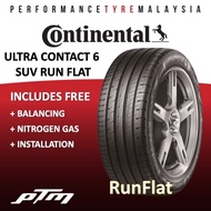 Continental Ultra Contact 6 UC6 SUV SSR 255/45R20 RUN FLAT TYRE (FREE INSTALLATION/DELIVERY) RFT MERCEDES GLC