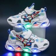 kasut sukan kasut sukan budak lelaki Children Sneakers with Light Mesh Superman Hole 2024 Summer New
