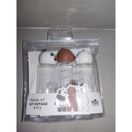 We Bare Bears Miniso travel kit contains 3