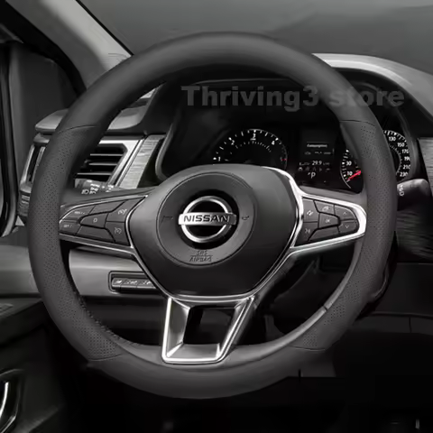 Leather Car Steering Wheel Cover For Nissan NP300 Combi Navara NP300 2016-2022 Auto interior Nissan 
