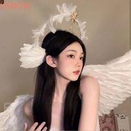 USNOW Feather Glory Crown Headband, Dress Up Props Handmade Virgin Mary Queen Tiara, Gothic Vintage 
