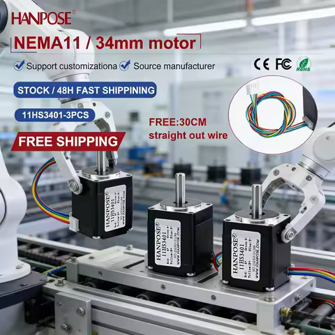 NEMA11 3PCS 11HS3410 Miniature Stepper Motor 0.1N. m 0.8A 3D Printing Accessories Motor Manufacturer