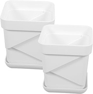 Levemolo Breathable Flower Pots for 2 Pack with Drainage System for Root Air Pruning And Plant Growt