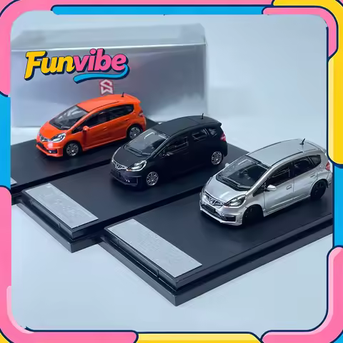 SW 1/64 Honda Fit (Jazz) GE8 RS Second Generation Alloy Diecast Car Model Simulation Collection Cars
