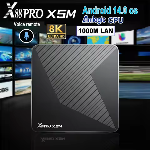 X88 PRO X5M Android 14 TV Box HD 8k 2.4G 5G Wifi6 BT5.0 1000M Lan 3D Amlogic S905X5M & S905A ( Rando