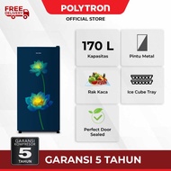 POLYTRON Kulkas 1 Pintu 170L Beauty Steel PRB 177LB