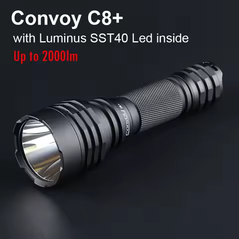 Convoy C8 Plus with Luminus SST40 High Powerful LED Flashlight Flash Light Tactical Torch 2000lm Cam
