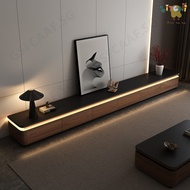 Solid Wood TV Console Cabinet Rock Board TV Console With Ambient Light TV Cabinet Long Strip Platfor