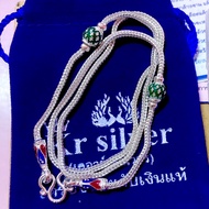 Kr silver สร้อยคอเงินแท้ งานลงยาสี