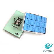 GotGo ชอล์กฝนหัวคิว สีน้ำเงิน กล่องละ 12 อัน Billiard Chalk