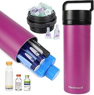 Medineed Insulin Cooler Travel Case TSA Approved, 60H Refrigerated Diabetes Travel Organizer with Ic